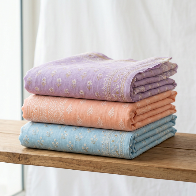 Daily wear cotton sarees in soft pastel colours